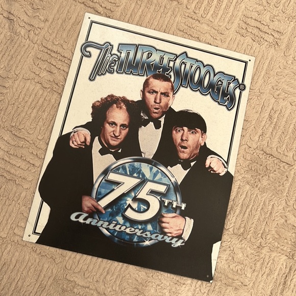 THE THREE STOOGES 75TH ANNIVERSARY METAL SIGN - Picture 7 of 16